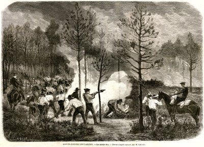 Le grand incendie des Landes, le contre-feu - Auguste Andre Lancon