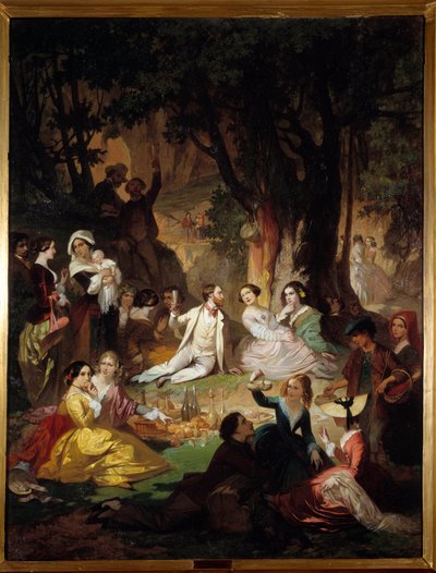 Scène de pique-nique dans la société bourgeoise. 1850 Montpellier, Musée Fabre - Auguste Barthelemy Glaize