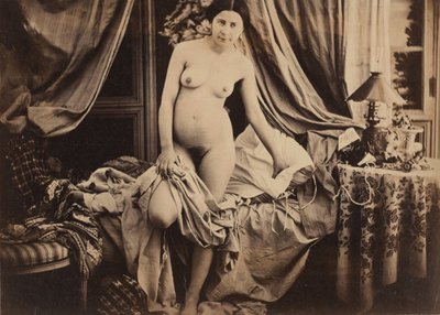 [Nu debout près du lit], vers 1854 - Auguste Belloc