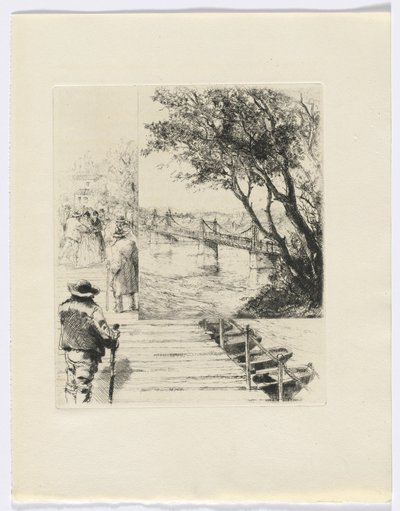 Frédéric Mistral: Mémoires et Recits by Frédéric Mistral: figures on a pier (insert after p.216) - Auguste Brouet