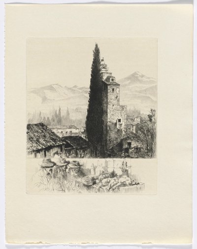 Frédéric Mistral : Mémoires et Récits de Frédéric Mistral : tour dans un paysage/ homme et gibier mort (insert après p. 200) - Auguste Brouet
