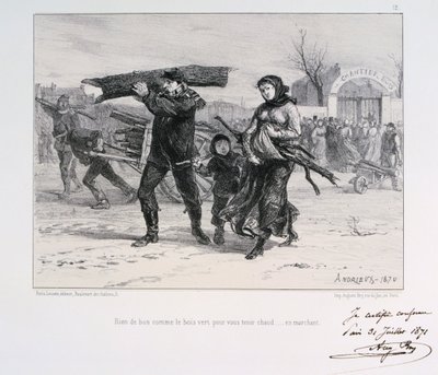 Collecte de bois de chauffage, Siège de Paris, Guerre franco-prussienne, 1870-1871 - Auguste Bry