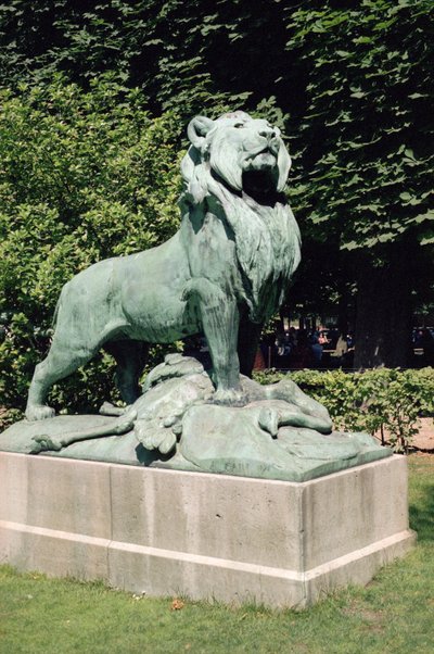 Lion nubien et sa proie, 1870 - Auguste Cain
