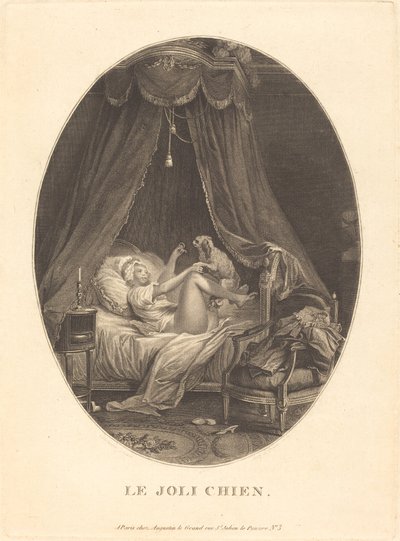 Le joli chien - Auguste Claude Simon Legrand after Nicolas Lavreince