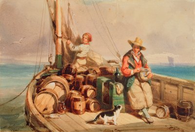 Deux figures sur un bateau, 1843 - Auguste Delacroix