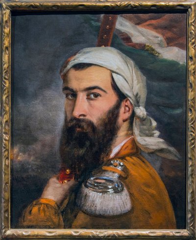 Giuseppe Garibaldi après la bataille de Morazzone 1848 - peinture par Auguste Estienne (1807 - 1882) Paris - Musée de l