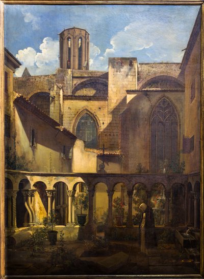 Vue intérieure du cloître Saint-Sauveur à Aix-en-Provence - Auguste Forbin