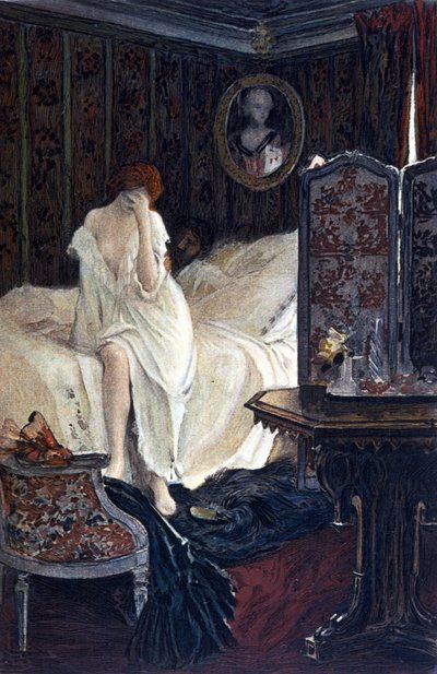 La femme adultère. Illustration de Auguste François Gorguet (1862 - 1927) pour "Le Lys rouge" d