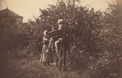Deux femmes avec un âne, fin des années 1870 (photo) - Auguste Giraudon