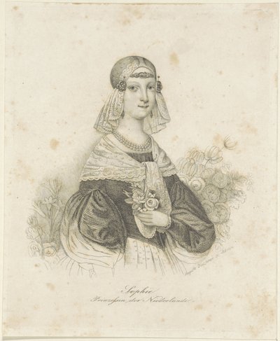 Portrait de Sophie, princesse des Pays-Bas - Auguste Hüssener