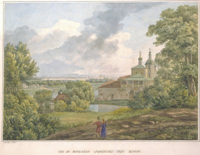 Vue de Moscou depuis les collines des Moineaux. Le monastère Andreevsky, 1827 - Auguste Jean Baptiste Antoine Cadolle