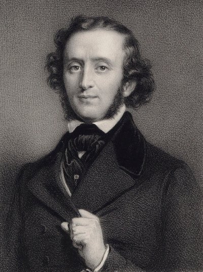 Portrait du pianiste et compositeur Felix Mendelssohn Bartholdy 1809-1847 - Auguste Lemoine