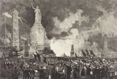14 Juillet. Illumination de la Place de la République, 1883 - Auguste Lepere
