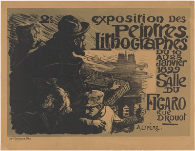 Affiche pour la deuxième exposition des peintres lithographes - Auguste Lepere