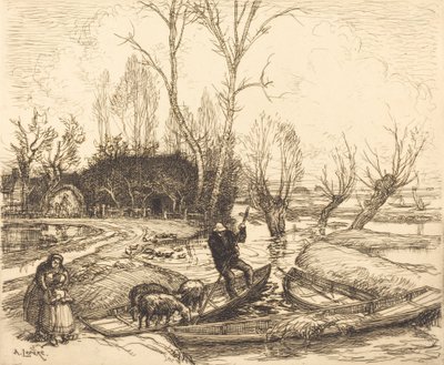 Au marais inondé - Le berger, 1911 - Auguste Lepere