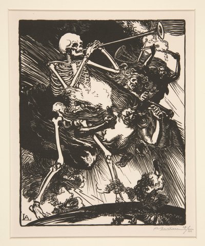La Mort et les Passions vont fondre sur le Monde, de La Guerre de 1914, première série, no. 7 - Auguste Lepere