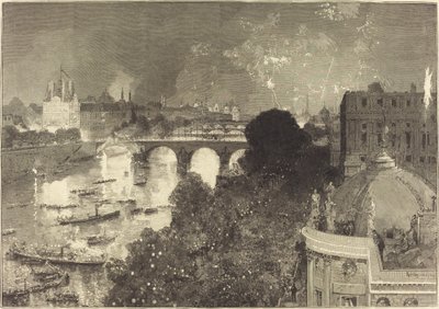 Le 14 Juillet. Illumination de la Seine du Pont Neuf au Pont au Change - Auguste Lepere