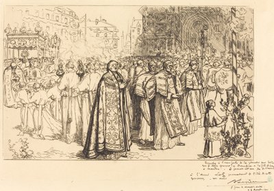 Retour de la procession à la cathédrale de Nantes - Auguste Lepere