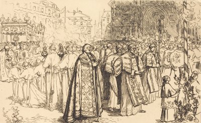 Retour de la procession à la cathédrale de Nantes - Auguste Lepere