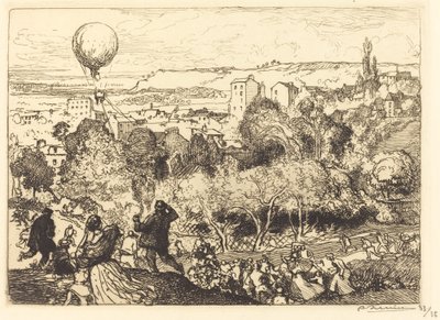 Le ballon qui tombe, au Pré-Saint-Gervais - Auguste Lepere