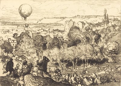 Le ballon qui tombe, au Pré-Saint-Gervais, 1910 - Auguste Lepere