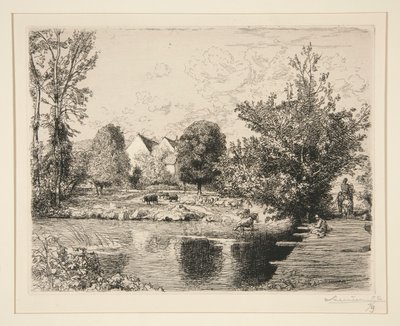 Vieille passerelle, bords du petit Morin - Auguste Lepere