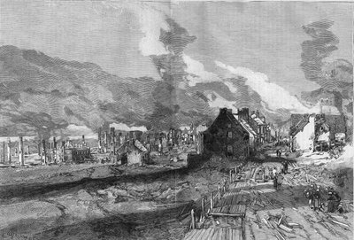 Vue des ruines de la ville de Québec (Canada) après l