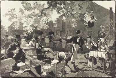 Le Cabaret du Coq de Bruyère au Bois de Meudon - Auguste Lepère after Daniel Vierge