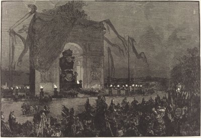 Funérailles de Victor Hugo. La Veillée - Auguste Lepère after Henri Louis Scott