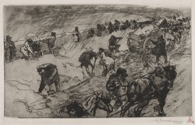 Combat contre la Neige, Quai aux Fleurs - Auguste Louis Lepère