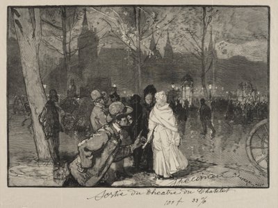 Sortie du Théâtre du Châtelet - Auguste Louis Lepère