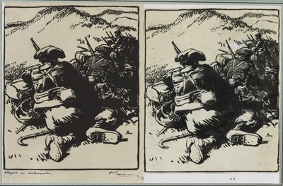 Alpins en embuscade, 1914 - Auguste Louis Lepère