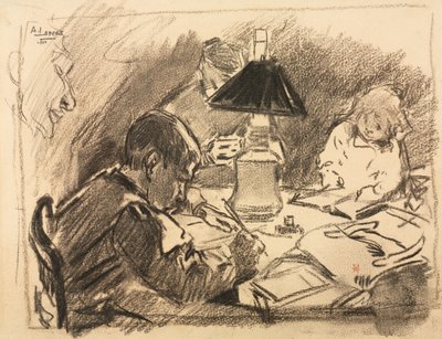 Autour de la lampe - Auguste Louis Lepère