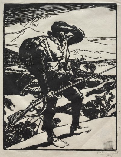 Chasseur alpin regardant la plaine du Rhin - Auguste Louis Lepère