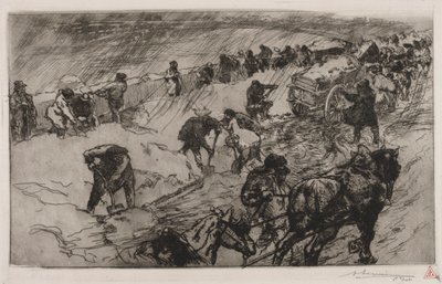Combat contre la Neige, Quai aux Fleurs, 1890 - Auguste Louis Lepère