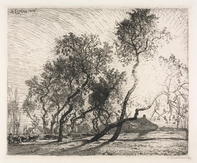 Ferme avec peupliers de Hollande - Auguste Louis Lepère