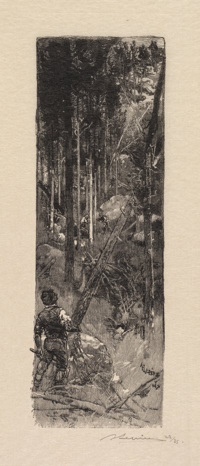 Forêt de Fontainebleau: Abattage des pins - Auguste Louis Lepère