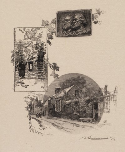 Forêt de Fontainebleau : Entrée au studio de Rousseau et à la maison de Millet - Auguste Louis Lepère