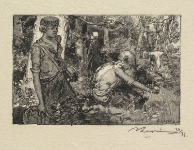 Forêt de Fontainebleau : Récolte de muguet, 1890 - Auguste Louis Lepère