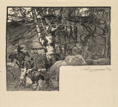 Forêt de Fontainebleau: Une Chasse au Mont-Gérard - Auguste Louis Lepère