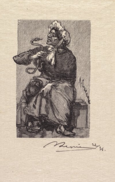 Forêt de Fontainebleau : Marchande de serpents, 1890 - Auguste Louis Lepère
