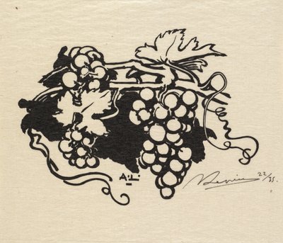 Forêt de Fontainebleau : Cul-de-lampe, Raisins, 1890 - Auguste Louis Lepère