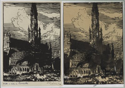 Hôtel de Ville de Bruxelles en feu - Auguste Louis Lepère