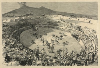 Italie. Le Festival de Pompéi, Le cirque des gladiateurs, 1884 - Auguste Louis Lepère