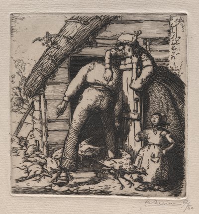 La Poulailler attrape la plus grosse - Auguste Louis Lepère