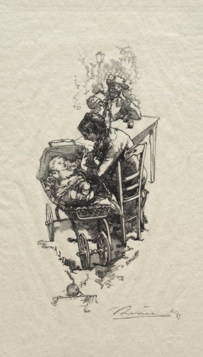 La femme au berceau - Auguste Louis Lepère