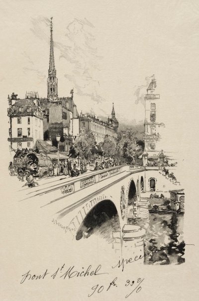 Le Pont St. Michel - Auguste Louis Lepère