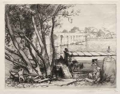 Le Pont de Poissy, 1917 - Auguste Louis Lepère