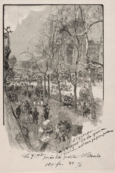 Les Boulevards, près de la Porte Saint-Denis - Auguste Louis Lepère