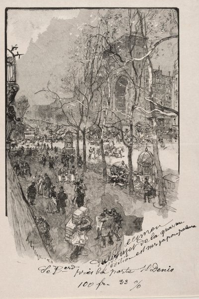 Les Boulevards, près de la Porte St. Denis - Auguste Louis Lepère